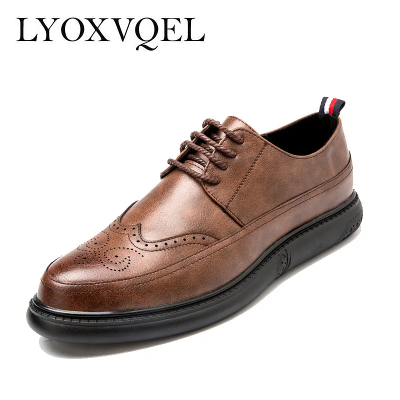 

Classic Shoes Man OxfordS Vintage Lace-up Boutique British Carved Men's Brogue Shoes Business Dress Shoes M440
