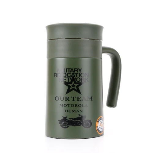 LISM с ручкой чайного фильтра Мужская чашка для сохранения тепла чайная чашка для офиса Бытовая кофейная кружка-термос - Цвет: Army green