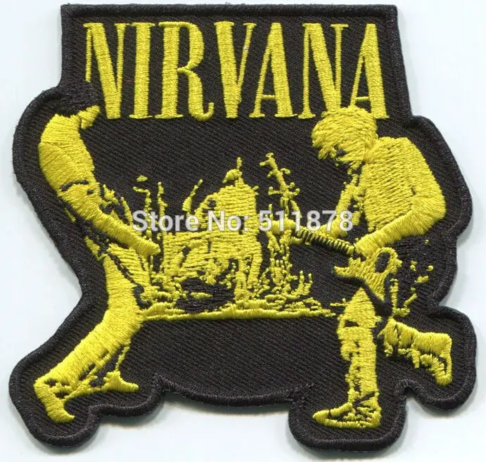 

NIRVANA performing logo Music Band EMBROIDERED IRON On Patch T shirt Transfer APPLIQUE Heavy Metal Rock Punk Badge