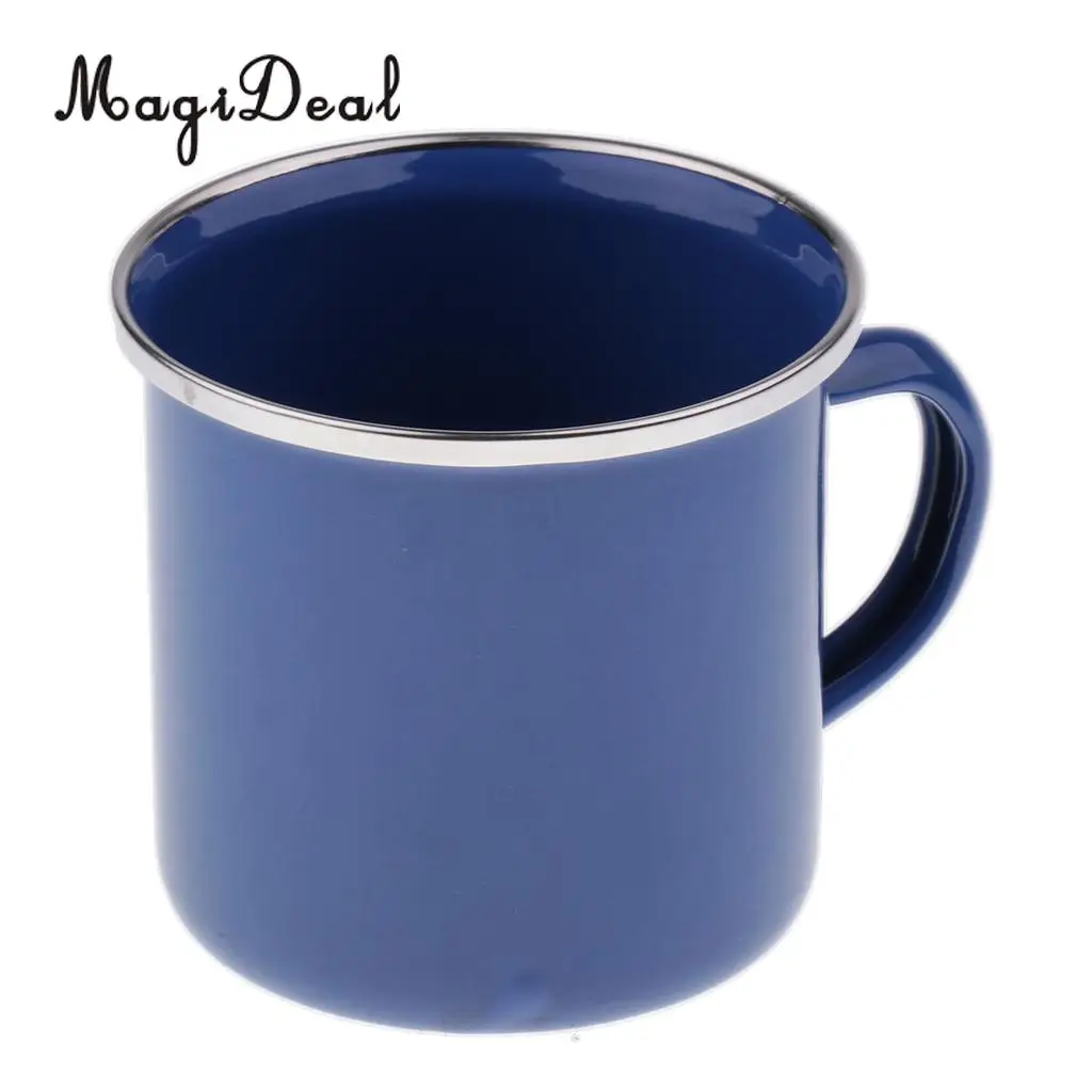 MagiDeal Camping Enamel Mug Cup Enamelware Tea Coffee Mug Vintage Style Great Gift