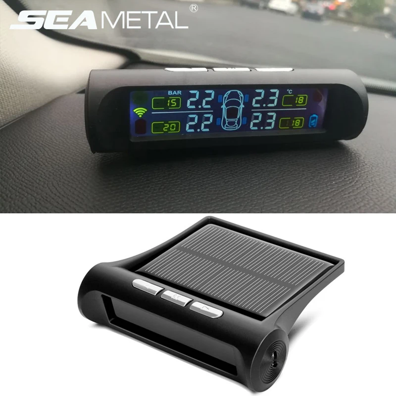 

Car TPMS Tyre Pressure Monitoring System Solar Power Charging Digital LCD Display for Auto Alarm Systems TPMS Sensor Tire Alarm
