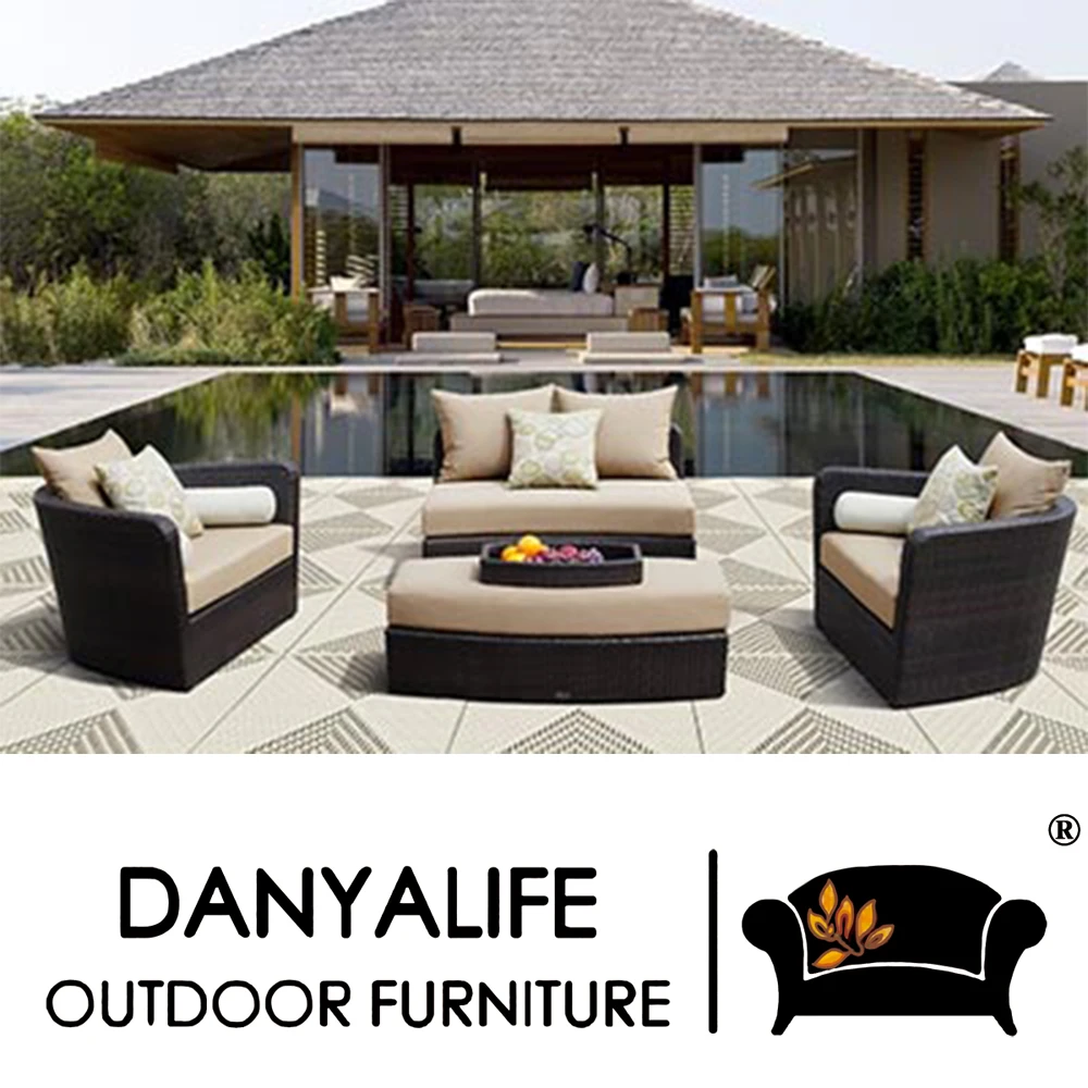 DYSF D4604 Danyalife Luxury All Weather Outdoor Wicker Sofa Bedwicker