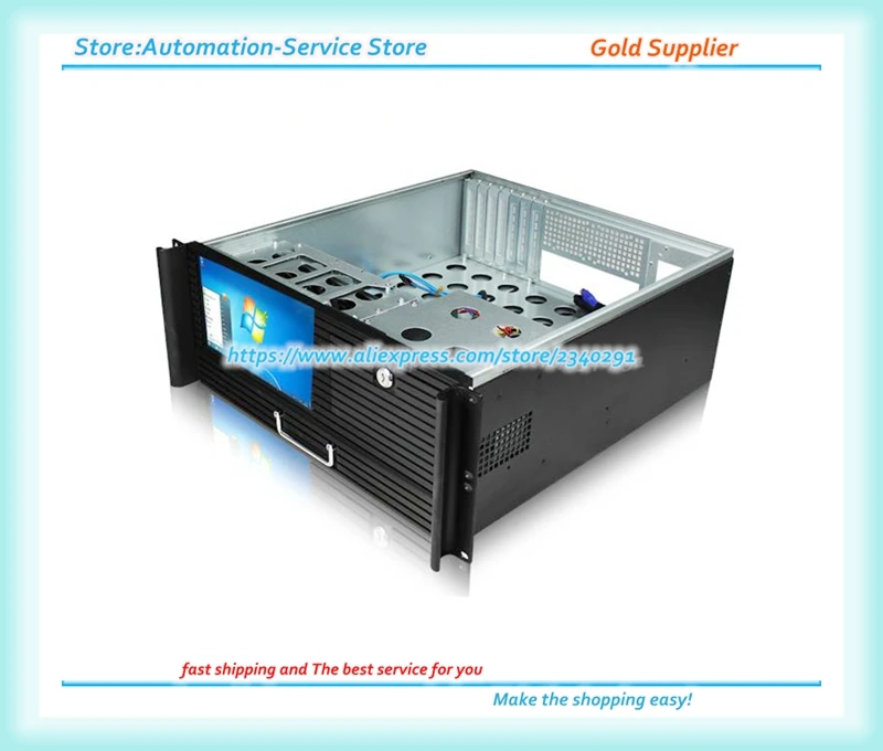 4U Industrial Server All In One Chassis With 9 Inch LCD Screen With