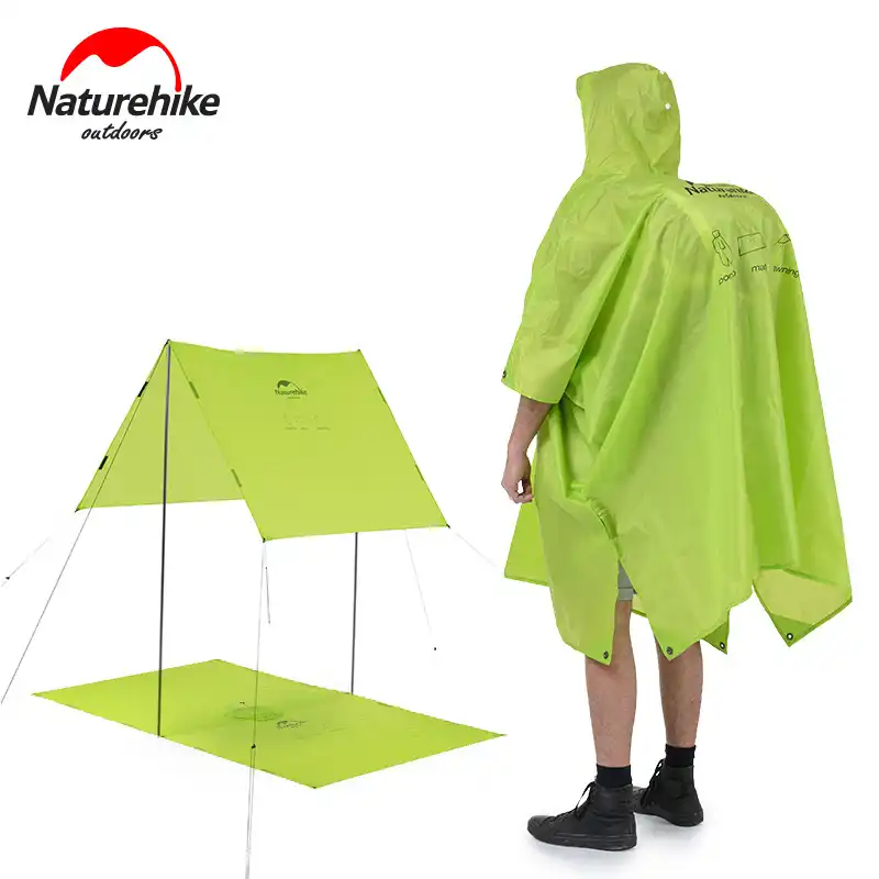 Naturehike 3 в 1 Наружный дождевик портативный многофункциональный водонепроницаемый тент крышка водонепроницаемый пончо дождевик - изображение