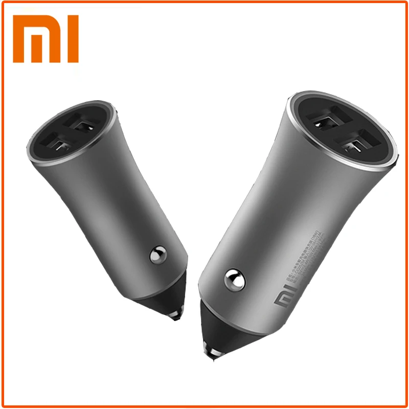 100% оригинальное автомобильное зарядное устройство Xiaomi Mi с двумя USB портами макс. 5