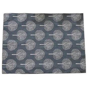 

Set Of 4 Rustic Tree Table Placemats Cotton Linen Pattern Washable Floral Tree