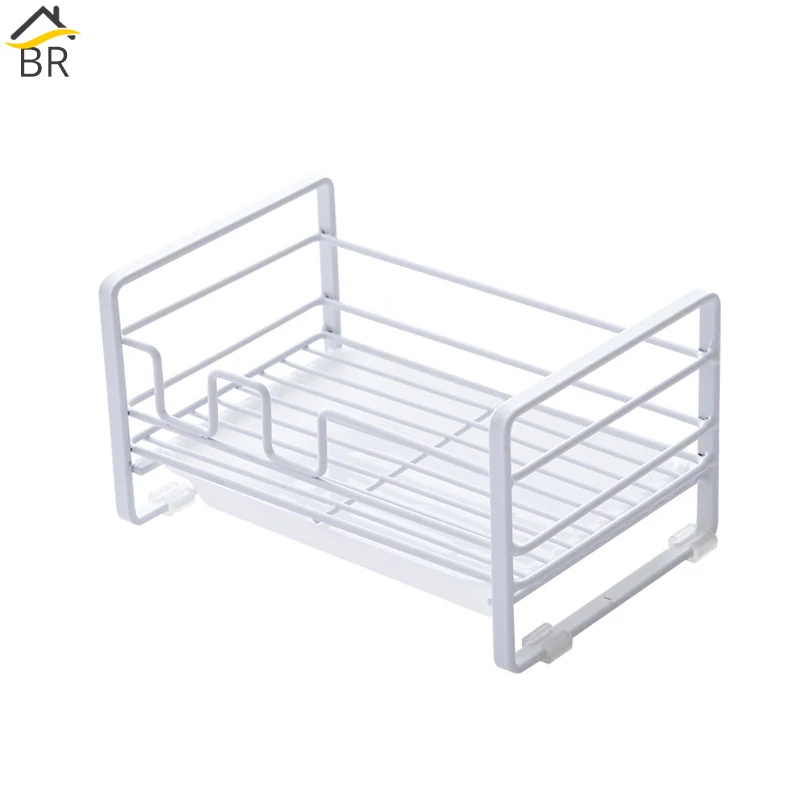 BR تجفيف رف الفولاذ الحديد المطبخ استنزاف المنظم مع علبة الإسفنج حامل أشتات سلة التخزين بالوعة حامل طبق رف BR تجفيف رف الفولاذ الحديد المطبخ استنزاف المنظم مع علبة الإسفنج حامل أشتات سلة التخزين بالوعة حامل طبق رف