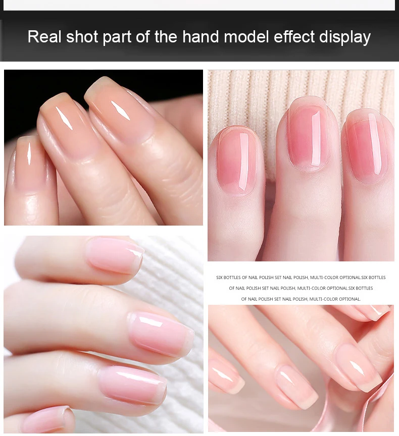 Subtransparent Nail Polish Jelly Translucent Nail Varnish Quick Dry Clear Lacquer 10ML Candy Nude Color Environmental Protection