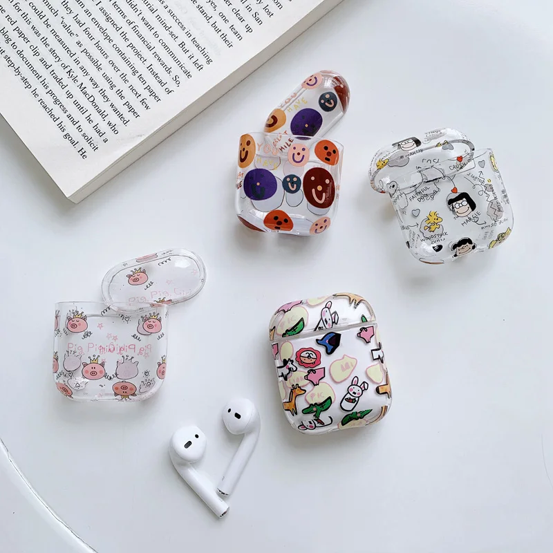 Чехол для airpods милые наушники чехол для AirPods чехол мультфильм Беспроводные Наушники Аксессуары для Apple Airpods чехол для наушников