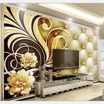 

beibehang Custom wallpaper large luxury romantic diamond soft bag living room bedroom sofa TV decorative painting wall