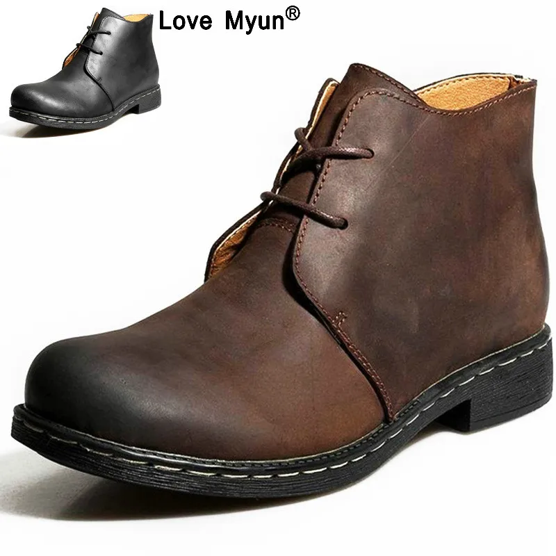 

High Quality British Men Boots Autumn Winter Shoes Men Fashion Lace-up Boots PU Leather Male Botas 2018 dcv45