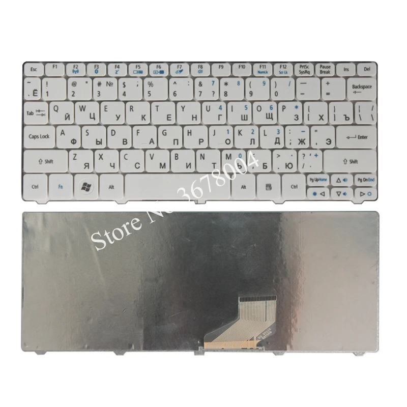 Для Acer Aspire One Happy 2 ZE-7 E100 AOE100 P0VE6 POVE6 ZE6 ZE7 N55C Клавиатура для ноутбука белый русский/RU |