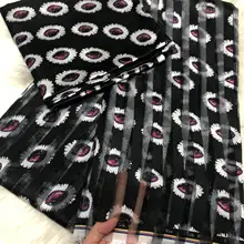 2+ 4 ярда органза африканская шелковая ткань Горячая восковая печать органза с 2 ярдами шелковая блузка соответствующий Шелковый воск дизайн