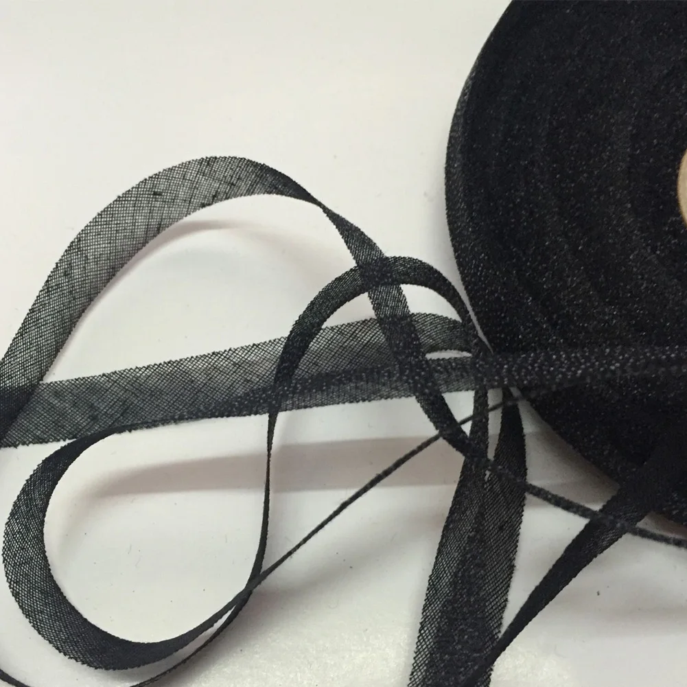 

50M Lining Sewing Applique Craft Lace Trim Adhesive Hemming Iron On No Elasticity Costume Design Webbing Tape Roll