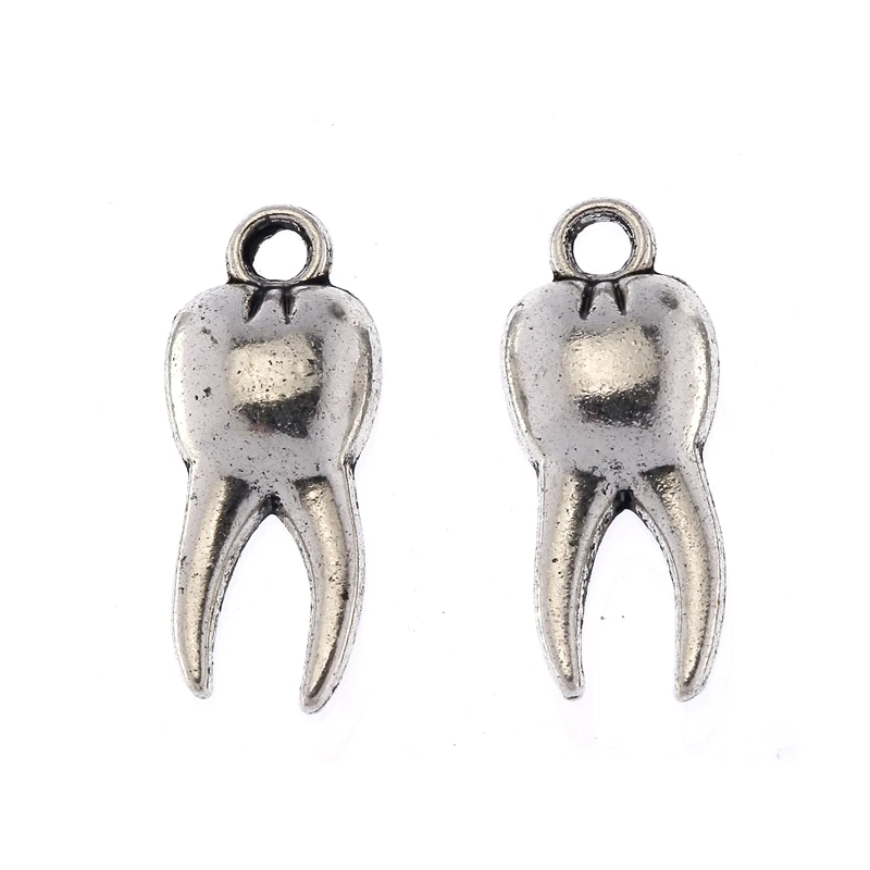 Fashion Jewelry Charms 30Pcs Ancient Silver Animal Teeth Tooth Charm
