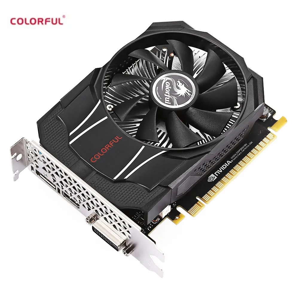 Красочная игровая видеокарта GTX1050 Mini OC 2G 7000 МГц/2 ГБ/128 бит/GDDR5 PCI Express 3 0X16 для