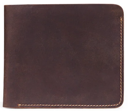 

2019 New Men Genuine Leather Short Slim Wallets Coin Pocket Card Holder Hasp Business Purses Male Clutch Money Bags D473