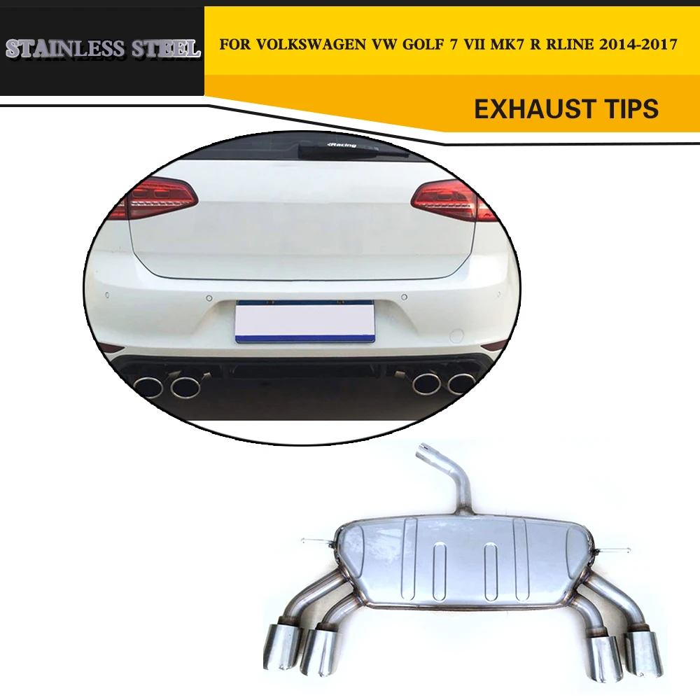 Автомобильный Стайлинг Нержавеющая сталь Автомобильная выхлопная труба рассеиватель света для Volkswagen VW Golf VII MK7 R RLINE Бампер