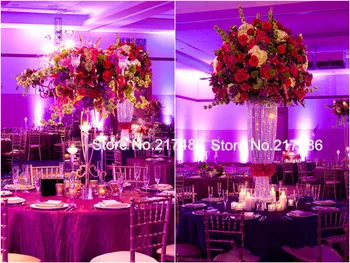 

Luxury wedding crystal beaded Pillar wedding decoration Banquet Centerpiece