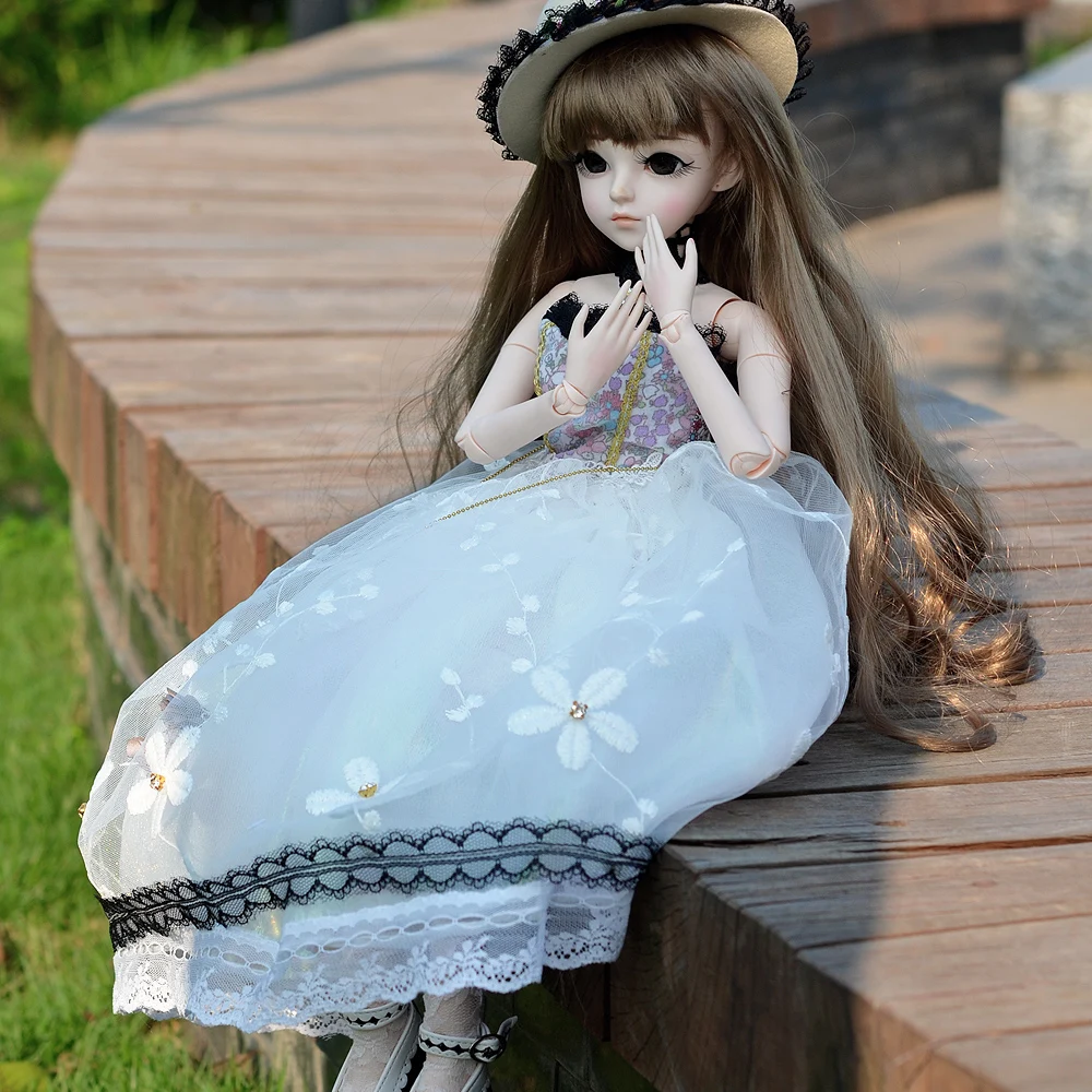 

1/3 BJD Doll Full Set 24 inch Girl Toys 18 Ball Jointed Dolls With Dress Wig Clothes Shoes Makeup SD Dolls