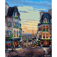 Безрамные Картины живопись по номерам Настенный декор ручной работы Цифровой Холст Картина маслом украшение дома Куадрос город улица пейзаж