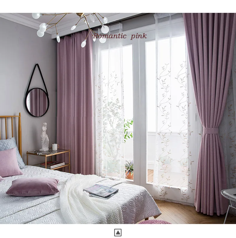 Скандинавский стиль хлопок затемненные шторы для гостиной простые современные Твердые готовые занавески для спальни тени ткани