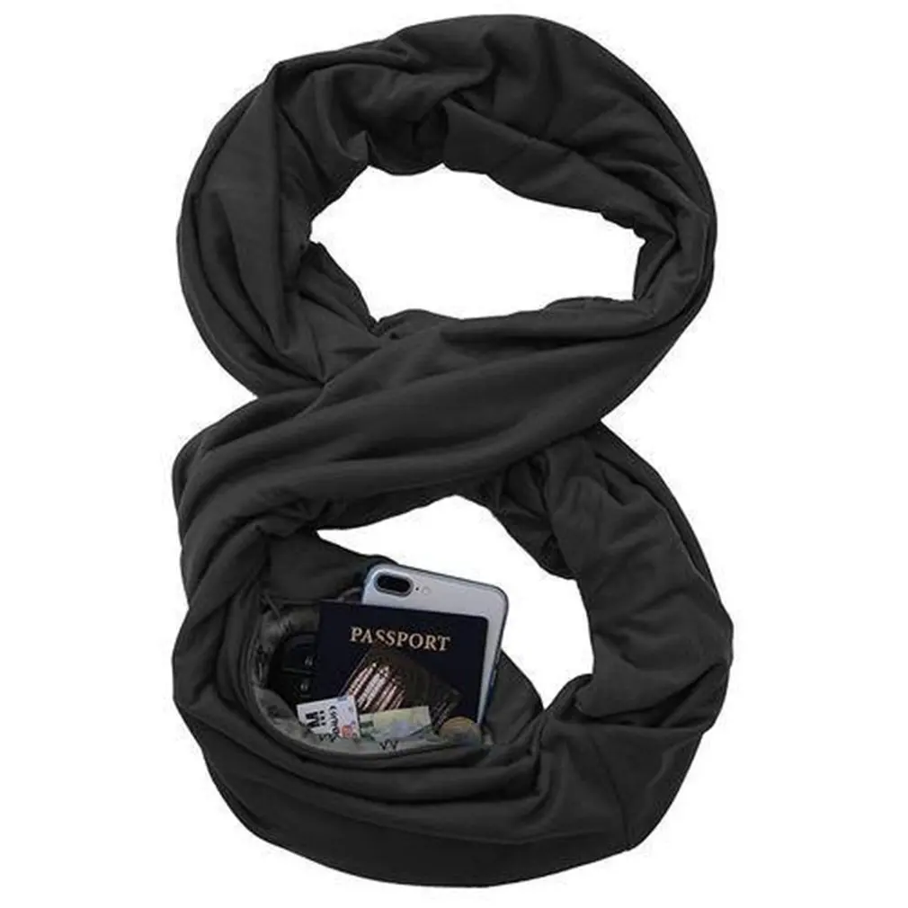 With Pocket Convertible Journey Scarf All match Fashion Women zipper