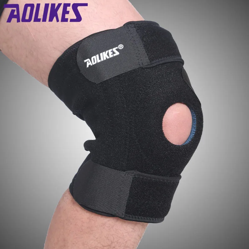 1PCS Adjustable 4 Spring Support Sports Knee Pads Football Basketball Leg Knee Support Brace