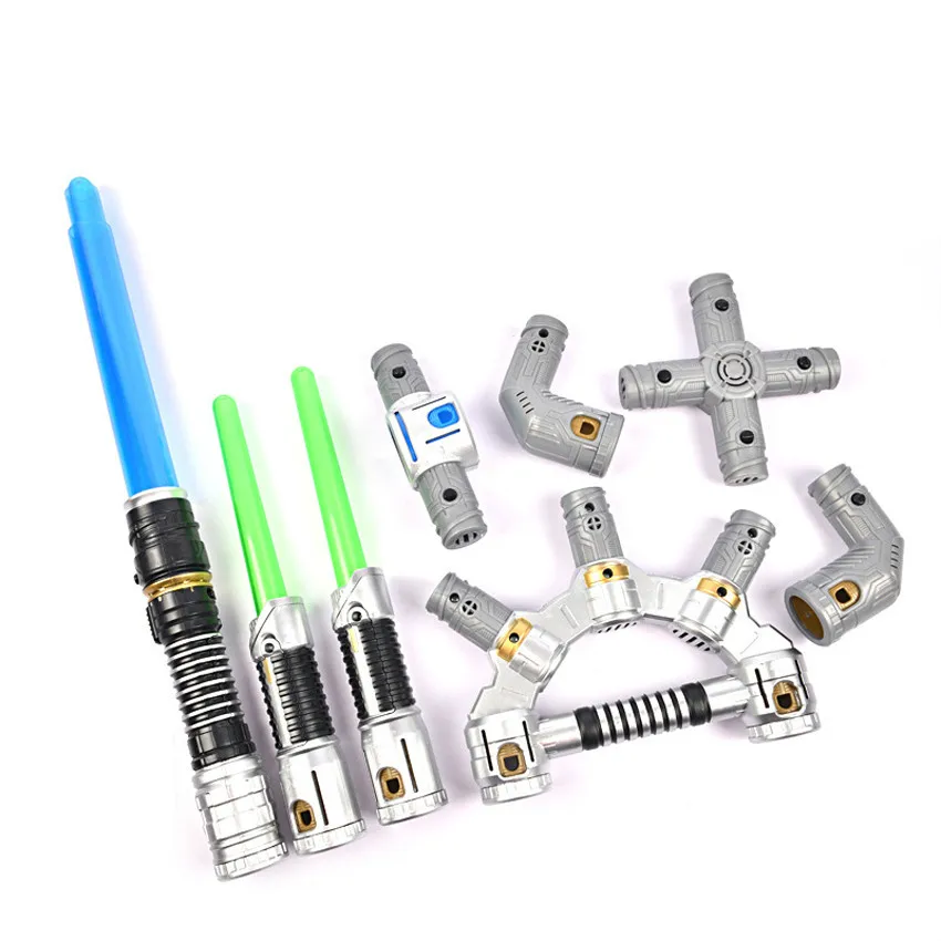 

Free shipping Star Wars Toy Sword Cosplay Props Kids Double Light Saber Sword Toys For Children Boys Christmas Gifts