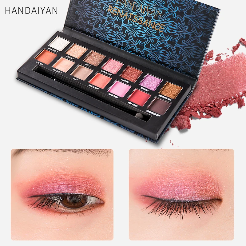 

Eyeshadow make up pallete beauty glazed glitter Renaissance 14 color sunset plate waterproof not flying powder