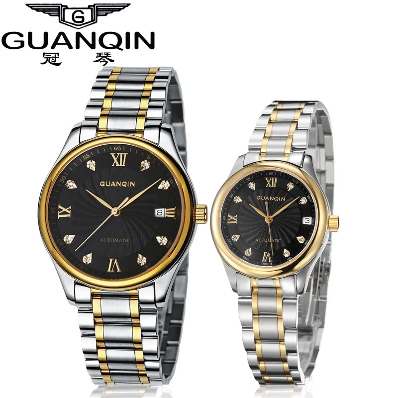 GUANQIN Luxury Lovers Watch Top Brand Women Men Watches Waterproof Sapphire Crystal 316L Stainless Steel Couple Watches 2 Pieces (4)