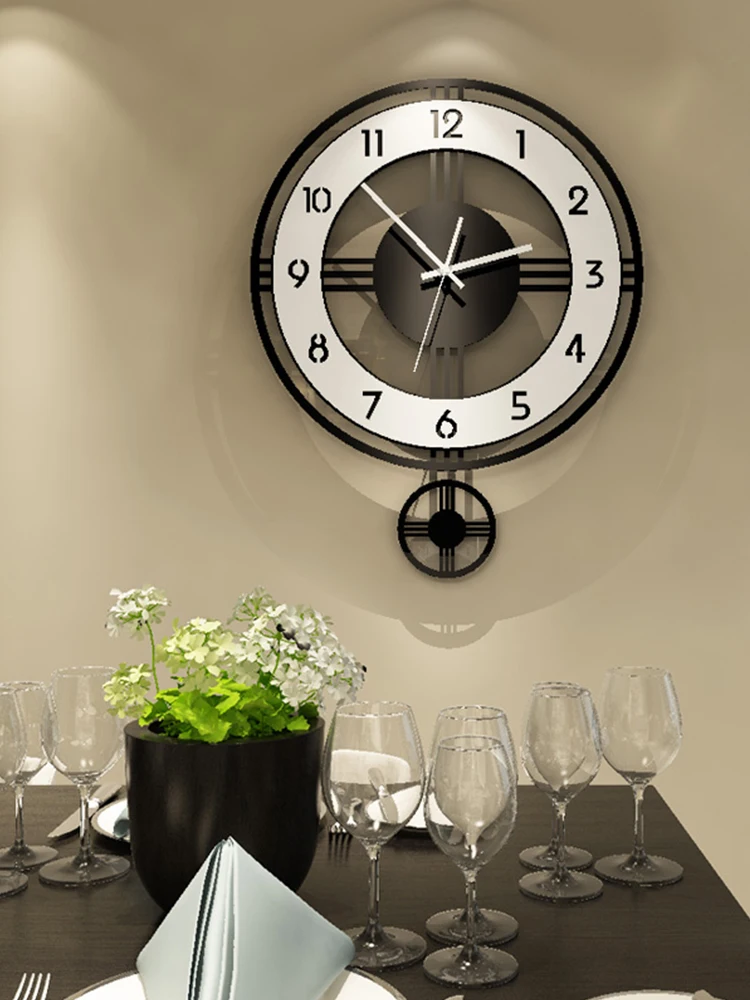 

Art Nordic Creative Wall Clock Modern Design Living Room Large Clock Simple Fashion Digital Wall Clock Home Decorative 40C229