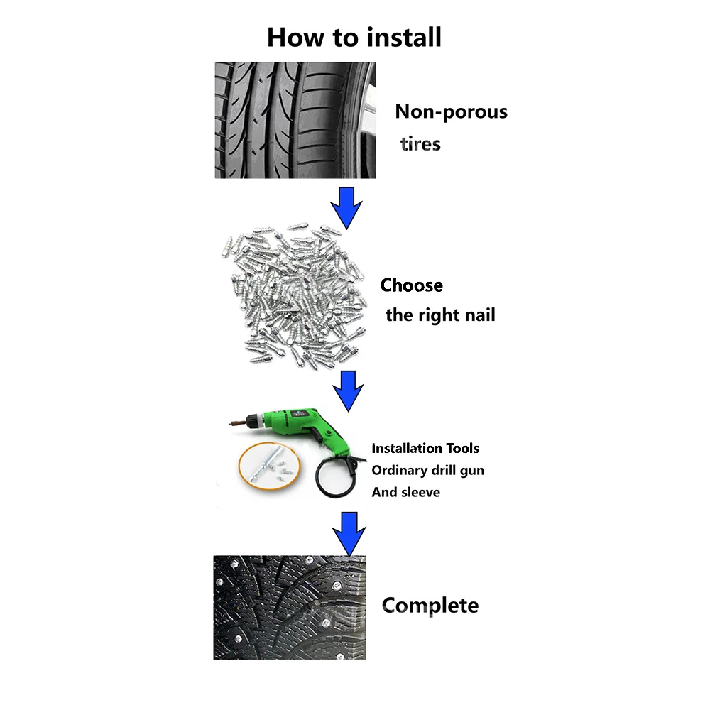 Новая модель шнековые шипы для снега, противоскользящие шипы, шины для колес, 100 шт., шипы для шин для автомобилей, мотоциклов, шипы для шин, шипы для шин