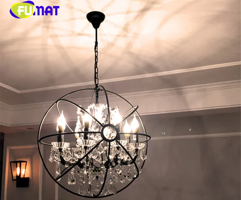 Iron crystal birdcage light fixture 12