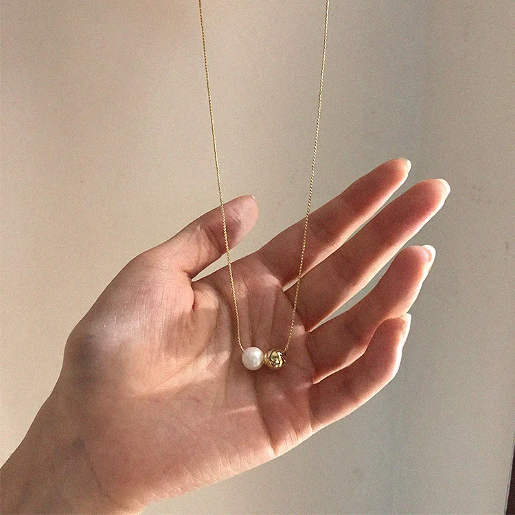 Корейское большое жемчужное ожерелье с подвеской на цепочке ключицы модное женское ожерелье Золотое и Серебряное богемное ожерелье Свадебные ювелирные изделия