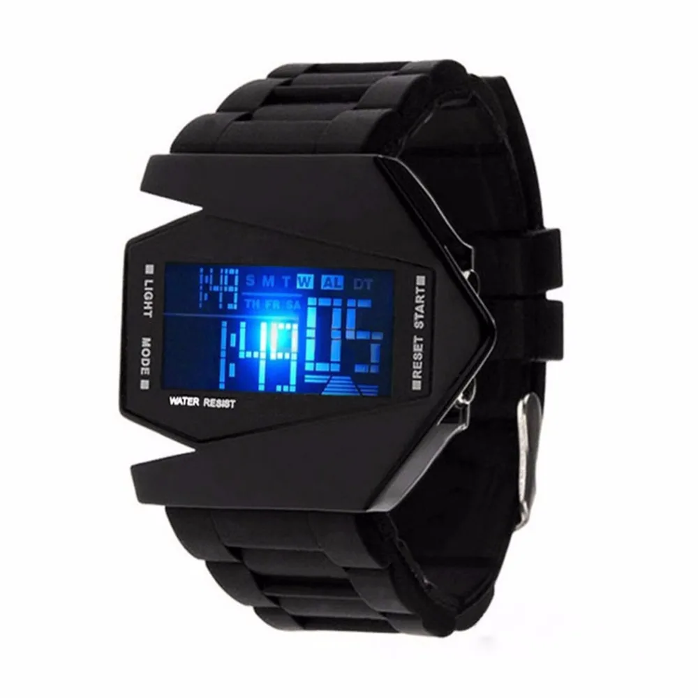 Sports Digital Watch Men Rectangle Shape Watch Male Military Watch LED