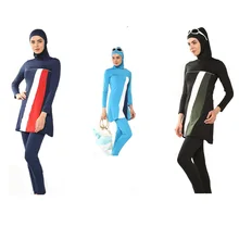 Одежда высшего качества Мусульманский купальник для мусульман Купальник для женщин хиджаб скромные длинное платье полное покрытие плюс размер купальники