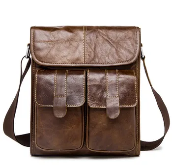

new arrived Retro Men's Shoulder Messenger Bag Casual Genuine Leather Bag