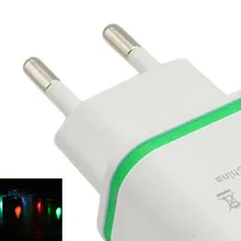 Светодиодный светильник 2 порта настенный домашний дорожный AC USB аккумулятор Зарядка зарядное устройство для сотовых телефонов камера MP3 Carregador De Carro