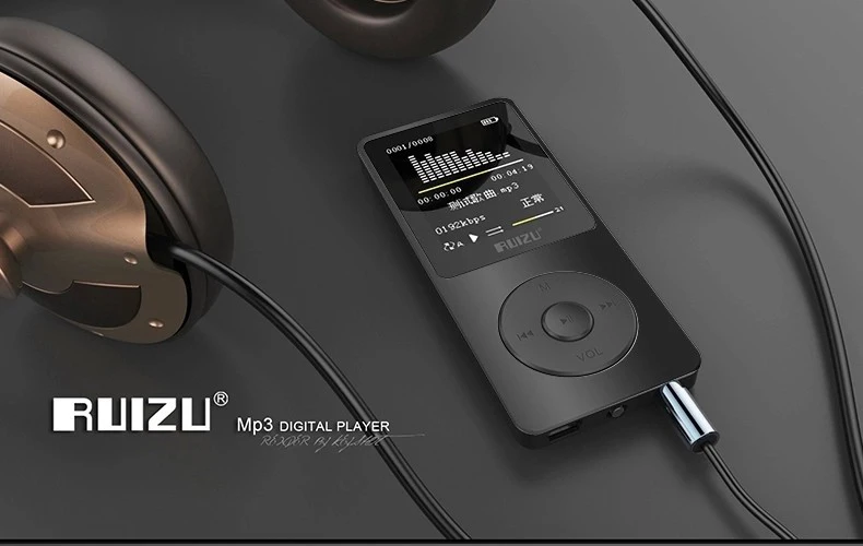 MP3 музыкальный плеер RUIZU X02 4 Гб портативный MP3 может воспроизводить 80 часов с fm-радио, электронной книгой, часами, диктофоном Бесплатные оригинальные наушники