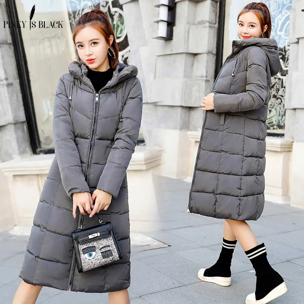 PinkyIsBlack 2018 Plus Size 6XL Winter Jacket Women Hooded Down Wadded Jacket Female Long Parkas Cotton-Padded Winter Coat Women