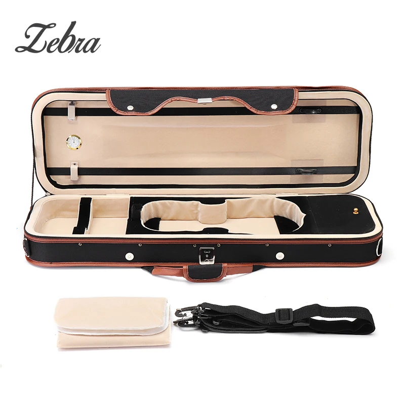 

Zebra 4/4 Portable Violion Box Case with Humidity table Straps locks Waterproof Comfortable Stringed Instruments Accessories