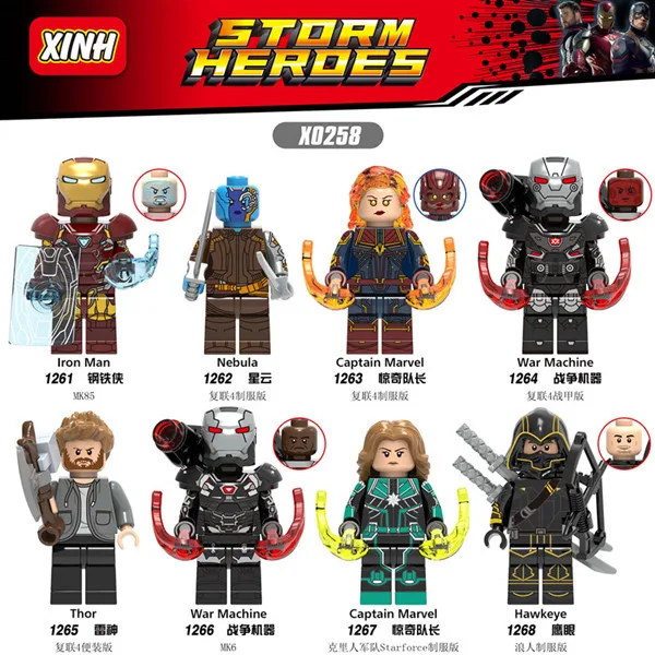 80p'c's WM6056 Мстители эндигра Тор молоток Железный человек Бесконечность перчатки Капитан Америка игрушки для детей