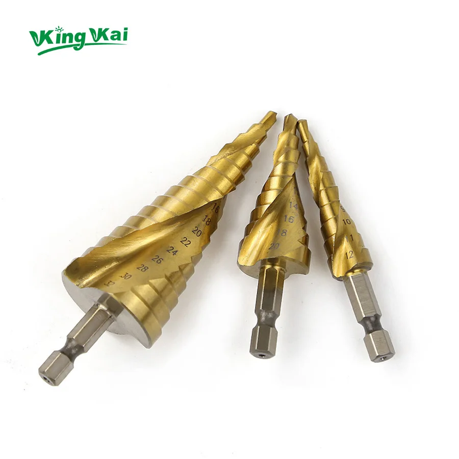 HSS4241 Spiral Center Step Drill Bit Solid Carbide Mini Drill Accessories Titanium Step Drill Bit-001