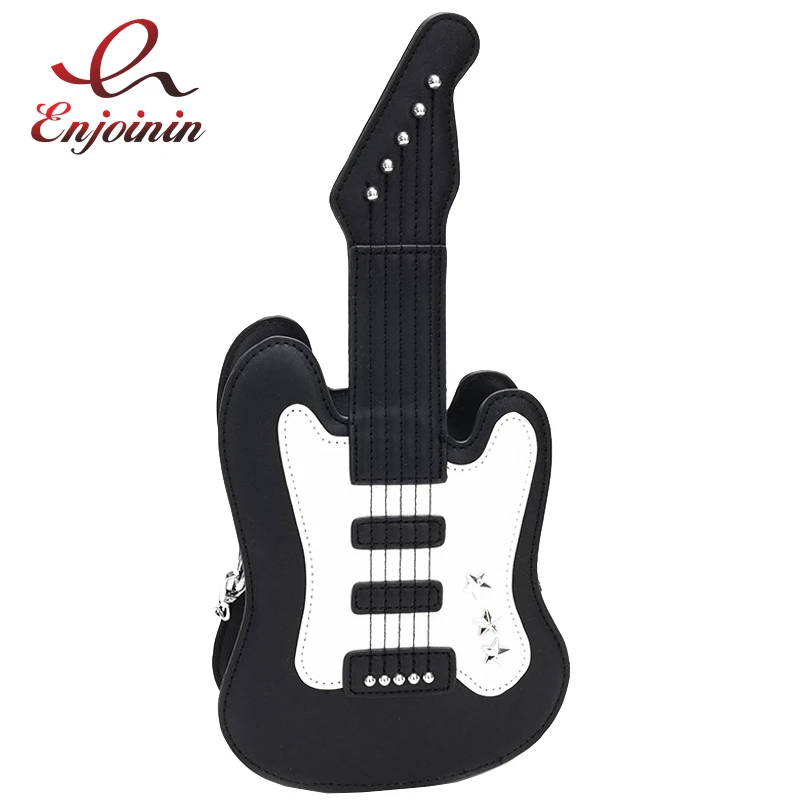 

Fashion Guitar Design Casual Pu Leather Color Matching Ladies Chain Purse Shoulder Bag Tote Crossbody Mini Messenger Bag Flap
