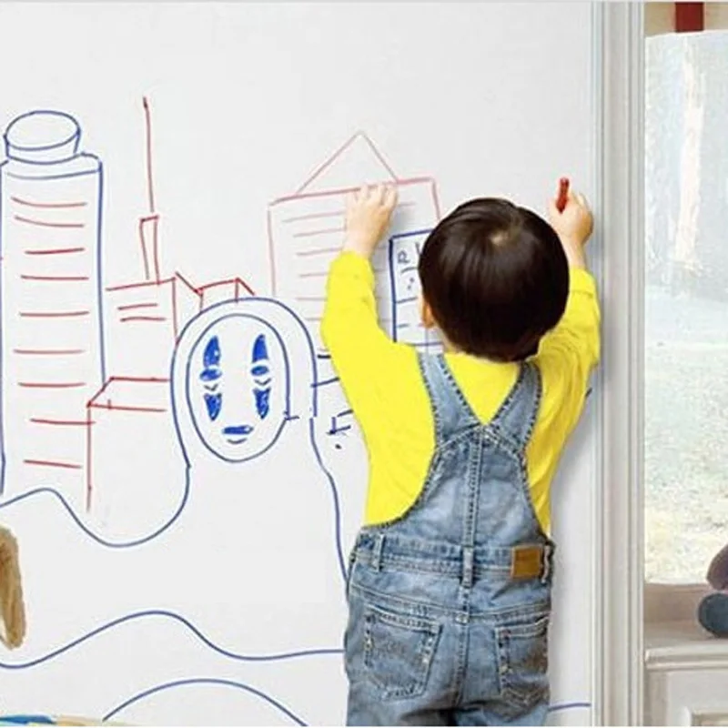

Self-Adhesive Whiteboard Sticker Wall Decal Paper Whiteboard Surface For Kids Office Home And School Stain-Proof Message Board