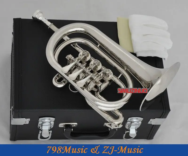 Professional Silver Nickel Rotary Valve Trumpet New Bb Horn With