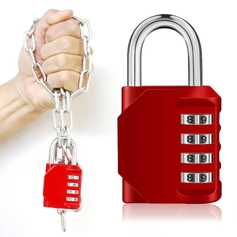 New Combination Lock 4 Digit Anti Rust Padlock Set Weatherproof Padlock