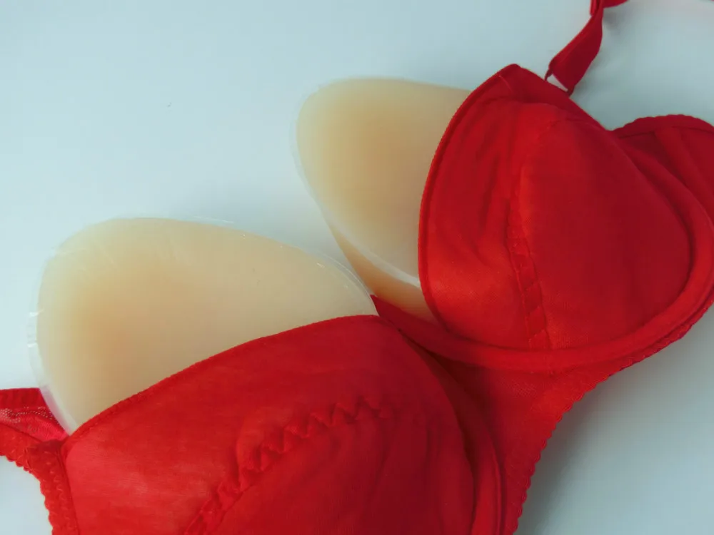 300g Soft Silicone Fake Breast Simulation Skin Artificial False Boobs For Women Mastectomy With Silk Bra XXS Size Skin Color