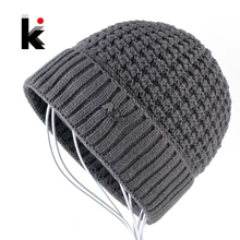 Зимние шапки для мужчин шапочки вязаный шерстяной добавить бархат шапки бренд NY хип-хоп шапка двойной Слои толщиной шапка зимняя для мальчика